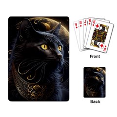 Ai Generated Cat Moon Feline Cute Playing Cards Single Design (rectangle) by Ravend