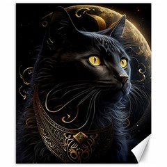 Ai Generated Cat Moon Feline Cute Canvas 8  X 10  by Ravend