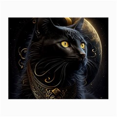 Ai Generated Cat Moon Feline Cute Small Glasses Cloth (2 Sides) by Ravend