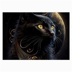 Ai Generated Cat Moon Feline Cute Large Glasses Cloth by Ravend