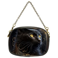 Ai Generated Cat Moon Feline Cute Chain Purse (two Sides) by Ravend