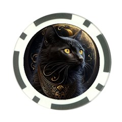 Ai Generated Cat Moon Feline Cute Poker Chip Card Guard (10 Pack) by Ravend