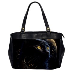 Ai Generated Cat Moon Feline Cute Oversize Office Handbag by Ravend