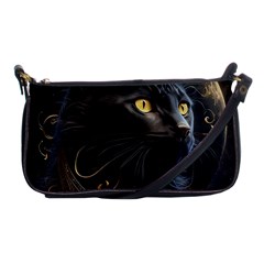 Ai Generated Cat Moon Feline Cute Shoulder Clutch Bag by Ravend