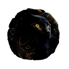 Ai Generated Cat Moon Feline Cute Standard 15  Premium Round Cushions by Ravend