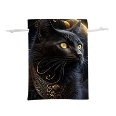 Ai Generated Cat Moon Feline Cute Lightweight Drawstring Pouch (l) by Ravend