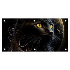 Ai Generated Cat Moon Feline Cute Banner And Sign 6  X 3 