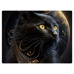 Ai Generated Cat Moon Feline Cute One Side Premium Plush Fleece Blanket (extra Small) by Ravend