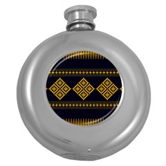 Abstract Antique Architecture Art Artistic Artwork Round Hip Flask (5 Oz) by Ravend