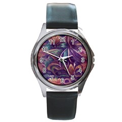 Abstract African Art Art Backdrop Background Round Metal Watch