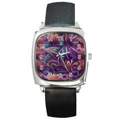 Abstract African Art Art Backdrop Background Square Metal Watch by Ravend