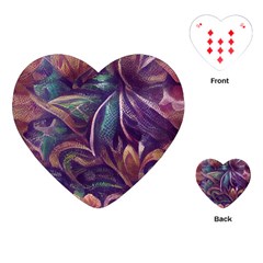 Abstract African Art Art Backdrop Background Playing Cards Single Design (Heart)