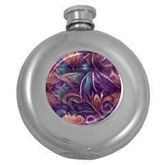 Abstract African Art Art Backdrop Background Round Hip Flask (5 oz)