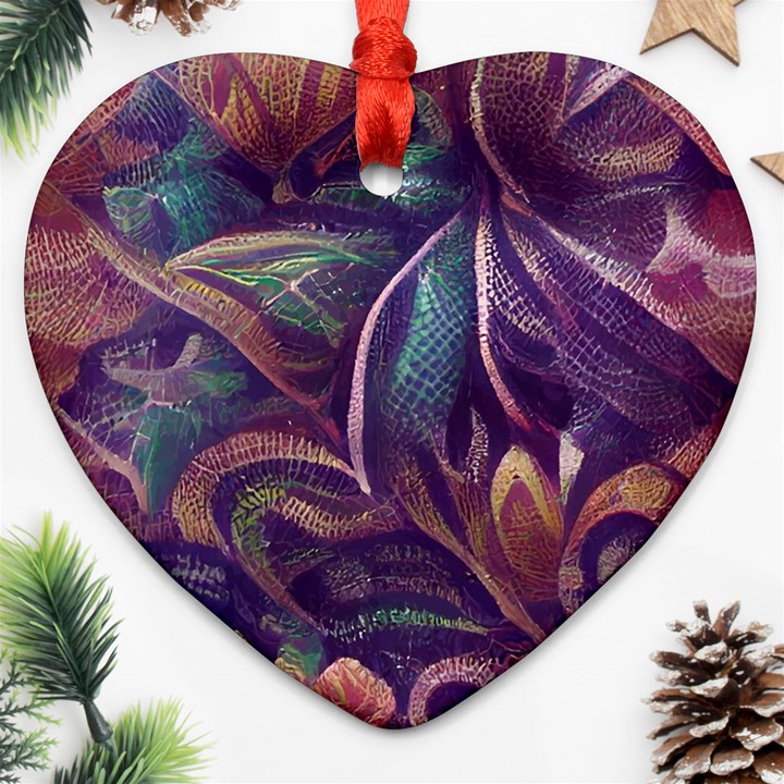 Abstract African Art Art Backdrop Background Heart Ornament (Two Sides)