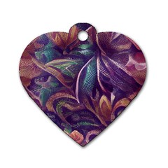 Abstract African Art Art Backdrop Background Dog Tag Heart (One Side)