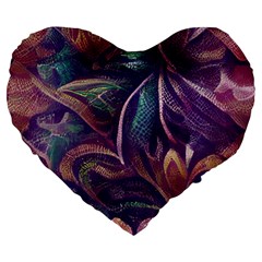 Abstract African Art Art Backdrop Background Large 19  Premium Heart Shape Cushions