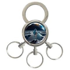 Ai Generated Space Astronaut Universe Moon Earth 3-ring Key Chain by Ravend