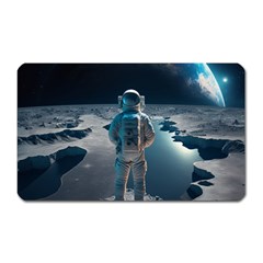 Ai Generated Space Astronaut Universe Moon Earth Magnet (rectangular) by Ravend