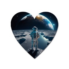 Ai Generated Space Astronaut Universe Moon Earth Heart Magnet