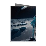 Ai Generated Space Astronaut Universe Moon Earth Mini Greeting Card Right