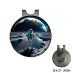 Ai Generated Space Astronaut Universe Moon Earth Hat Clips with Golf Markers Front