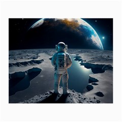 Ai Generated Space Astronaut Universe Moon Earth Small Glasses Cloth by Ravend