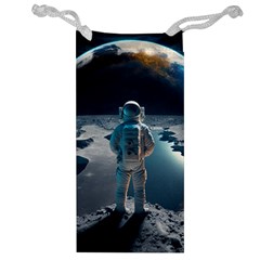 Ai Generated Space Astronaut Universe Moon Earth Jewelry Bag by Ravend