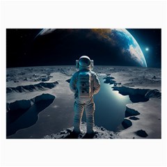 Ai Generated Space Astronaut Universe Moon Earth Large Glasses Cloth by Ravend