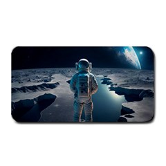 Ai Generated Space Astronaut Universe Moon Earth Medium Bar Mat by Ravend