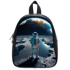 Ai Generated Space Astronaut Universe Moon Earth School Bag (small) by Ravend