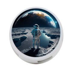 Ai Generated Space Astronaut Universe Moon Earth 4-port Usb Hub (two Sides) by Ravend