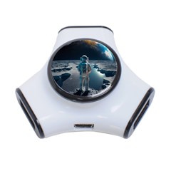 Ai Generated Space Astronaut Universe Moon Earth 3-port Usb Hub by Ravend