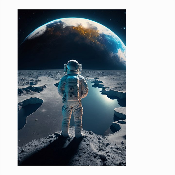 Ai Generated Space Astronaut Universe Moon Earth Small Garden Flag (Two Sides)