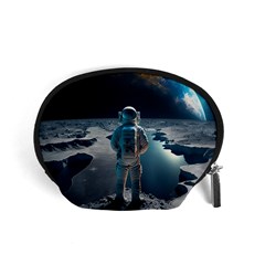 Ai Generated Space Astronaut Universe Moon Earth Accessory Pouch (small) by Ravend