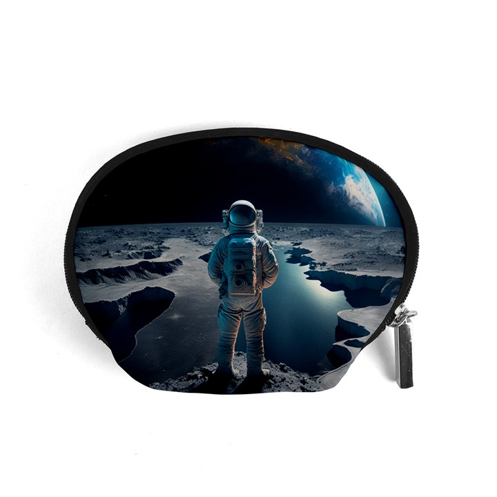 Ai Generated Space Astronaut Universe Moon Earth Accessory Pouch (Small)