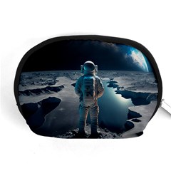 Ai Generated Space Astronaut Universe Moon Earth Accessory Pouch (medium) by Ravend