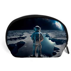 Ai Generated Space Astronaut Universe Moon Earth Accessory Pouch (large) by Ravend