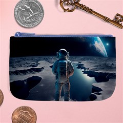 Ai Generated Space Astronaut Universe Moon Earth Large Coin Purse by Ravend