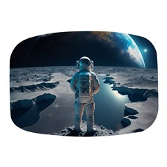 Ai Generated Space Astronaut Universe Moon Earth Mini Square Pill Box by Ravend