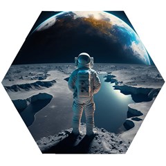 Ai Generated Space Astronaut Universe Moon Earth Wooden Puzzle Hexagon