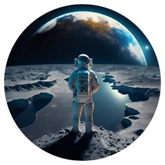 Ai Generated Space Astronaut Universe Moon Earth Round Trivet by Ravend