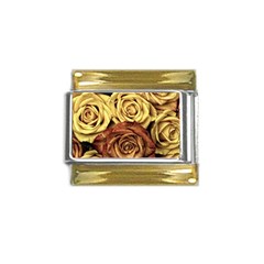 Flowers Roses Plant Bloom Blossom Gold Trim Italian Charm (9mm) by Ravend