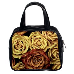 Flowers Roses Plant Bloom Blossom Classic Handbag (two Sides) by Ravend