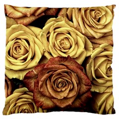 Flowers Roses Plant Bloom Blossom Large Cushion Case (two Sides) by Ravend