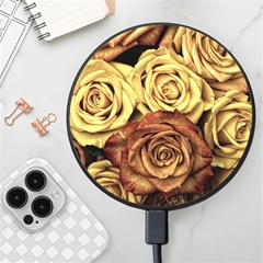 Flowers Roses Plant Bloom Blossom Wireless Fast Charger(black)