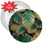 Colored Close Up Plants Leaves Pattern 3  Buttons (10 pack)  Front