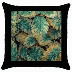 Colored Close Up Plants Leaves Pattern Throw Pillow Case (black) by dflcprintsclothing