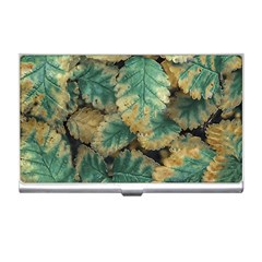 Colored Close Up Plants Leaves Pattern Business Card Holder