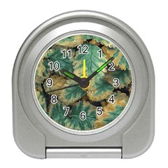 Colored Close Up Plants Leaves Pattern Travel Alarm Clock