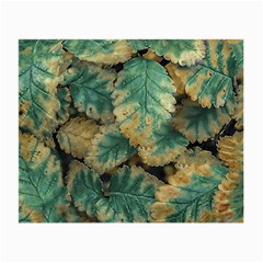 Colored Close Up Plants Leaves Pattern Small Glasses Cloth (2 Sides)